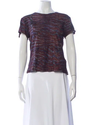 Pre-owned Ulla Johnson Printed Crew Neck T-shirt In Multi