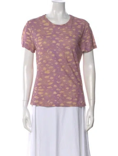 Pre-owned Ulla Johnson Printed Crew Neck T-shirt In Purple