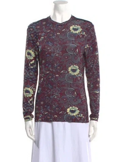 Pre-owned Ulla Johnson Printed Crew Neck T-shirt In Red