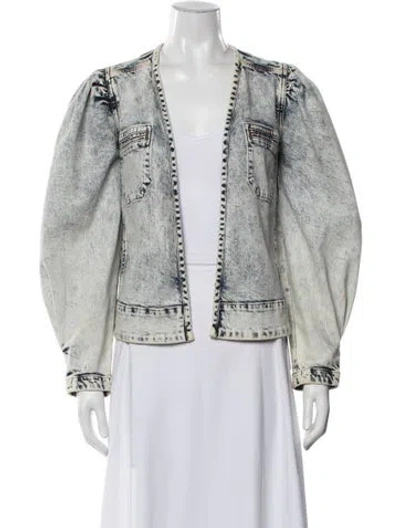 Pre-owned Ulla Johnson Printed Denim Jacket In Blue