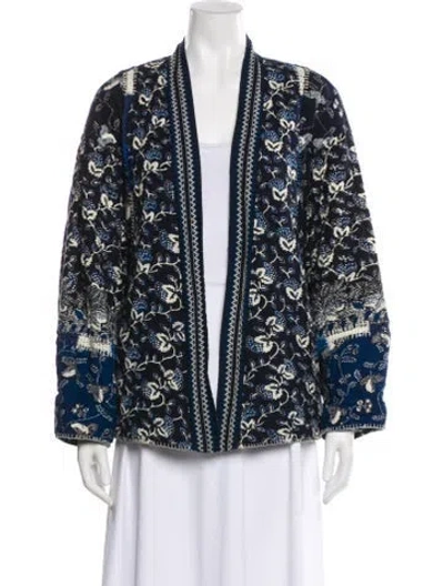 Pre-owned Ulla Johnson Printed Evening Jacket In Blue
