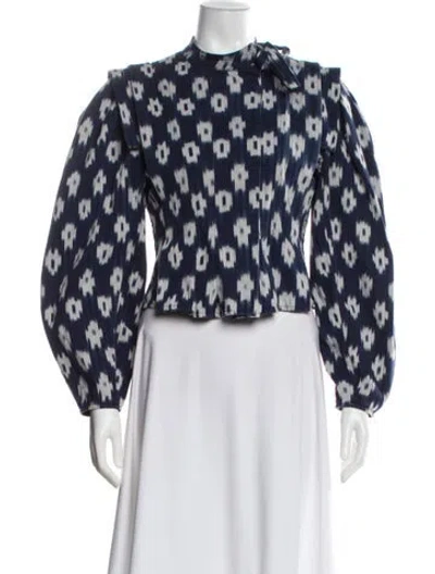 Pre-owned Ulla Johnson Printed Evening Jacket In Blue