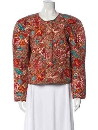 Pre-owned Ulla Johnson Printed Evening Jacket W/ Tags In Orange