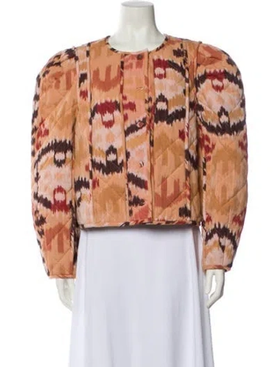 Pre-owned Ulla Johnson Printed Faux Fur Jacket W/ Tags In Pink