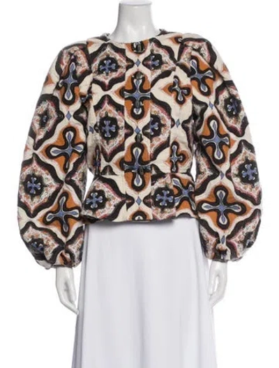 Pre-owned Ulla Johnson Printed Jacket In Neutral