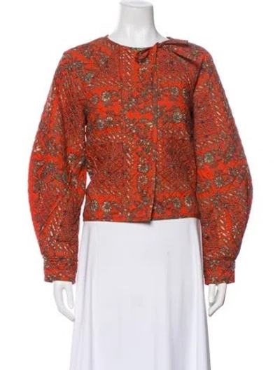 Pre-owned Ulla Johnson Printed Jacket In Orange