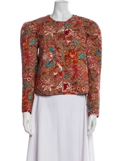 Pre-owned Ulla Johnson Printed Jacket In Purple