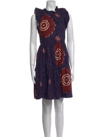Pre-owned Ulla Johnson Printed Knee-length Dress In Blue