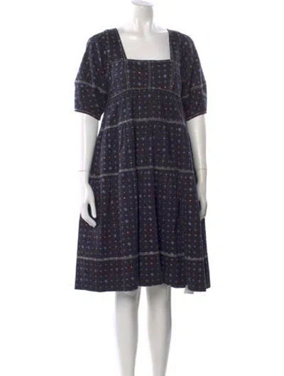 Pre-owned Ulla Johnson Printed Knee-length Dress In Blue