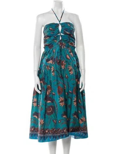 Pre-owned Ulla Johnson Printed Knee-length Dress In Blue