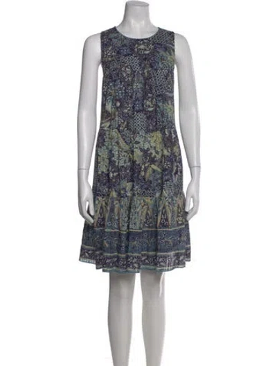 Pre-owned Ulla Johnson Printed Knee-length Dress In Blue