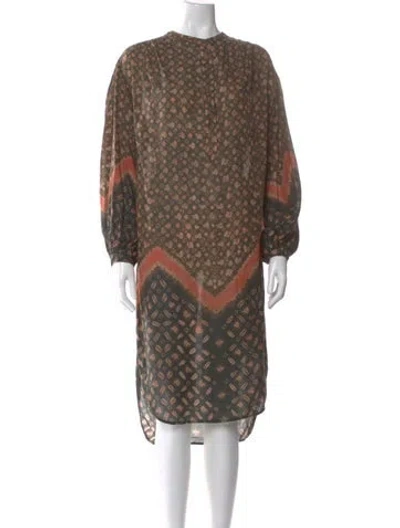 Pre-owned Ulla Johnson Printed Knee-length Dress In Neutral
