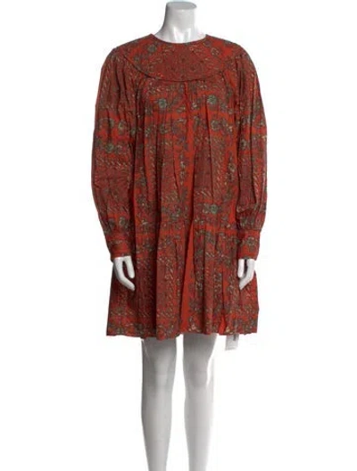 Pre-owned Ulla Johnson Printed Knee-length Dress In Orange