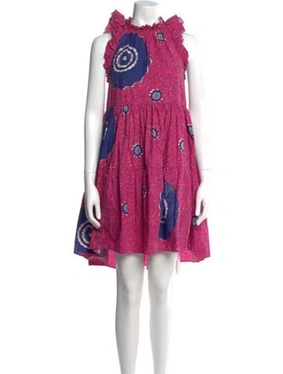 Pre-owned Ulla Johnson Printed Knee-length Dress In Pink