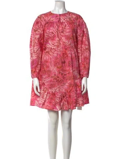 Pre-owned Ulla Johnson Printed Knee-length Dress In Pink