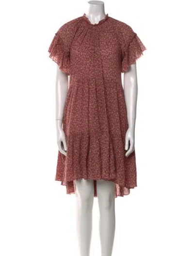 Pre-owned Ulla Johnson Printed Knee-length Dress In Red