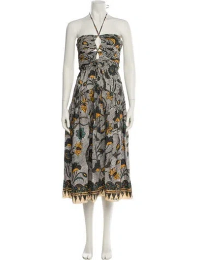 Pre-owned Ulla Johnson Printed Knee-length Dress In White