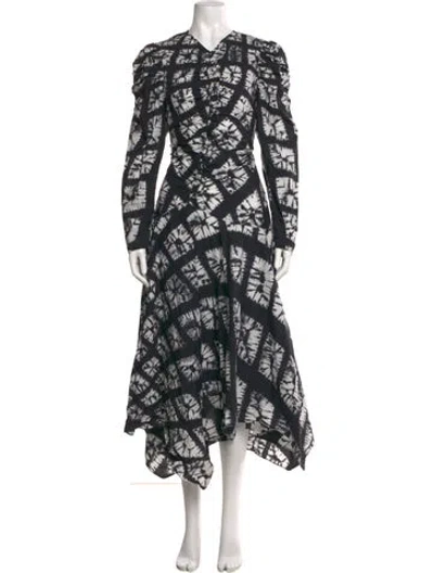 Pre-owned Ulla Johnson Printed Long Dress In Black