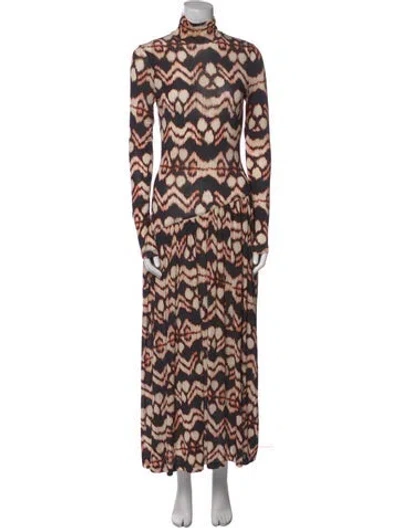 Pre-owned Ulla Johnson Printed Long Dress In Black