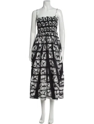 Pre-owned Ulla Johnson Printed Long Dress In Black