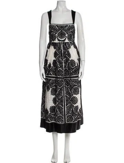 Pre-owned Ulla Johnson Printed Long Dress In Black