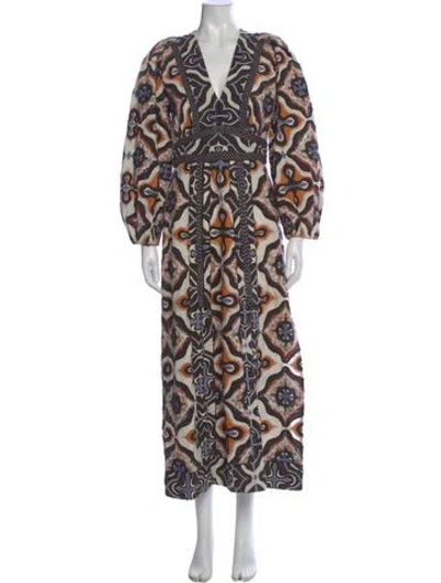Pre-owned Ulla Johnson Printed Long Dress In Black