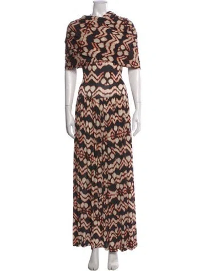 Pre-owned Ulla Johnson Printed Long Dress In Black
