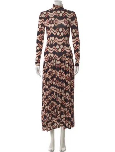 Pre-owned Ulla Johnson Printed Long Dress In Black