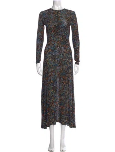 Pre-owned Ulla Johnson Printed Long Dress In Black