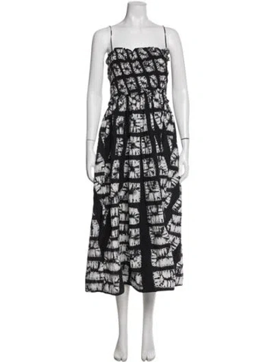 Pre-owned Ulla Johnson Printed Long Dress In Black