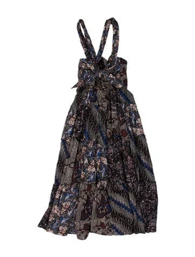 Pre-owned Ulla Johnson Printed Long Dress In Black