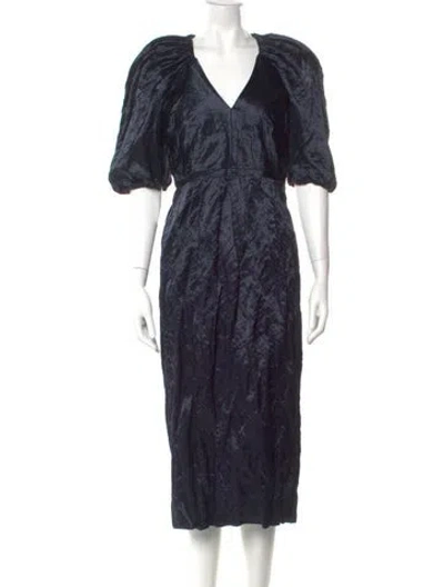 Pre-owned Ulla Johnson Printed Long Dress In Blue