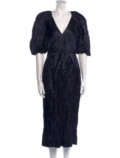 Pre-owned Ulla Johnson Printed Long Dress In Blue