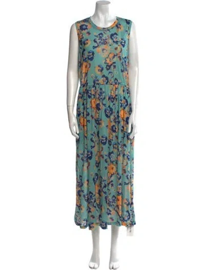 Pre-owned Ulla Johnson Printed Long Dress In Blue