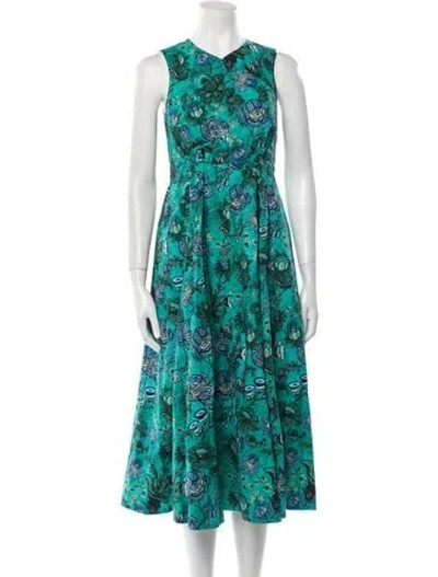 Pre-owned Ulla Johnson Printed Long Dress In Blue