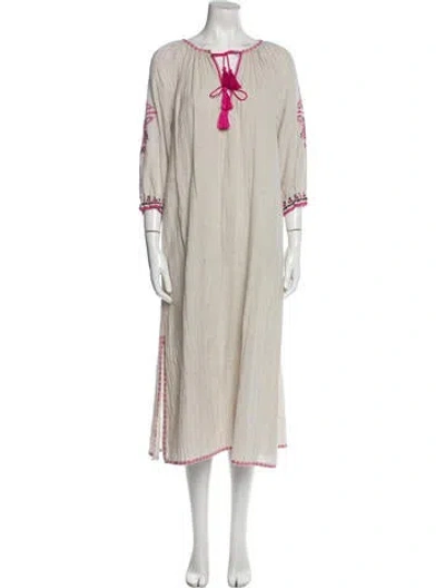 Pre-owned Ulla Johnson Printed Long Dress In Gray