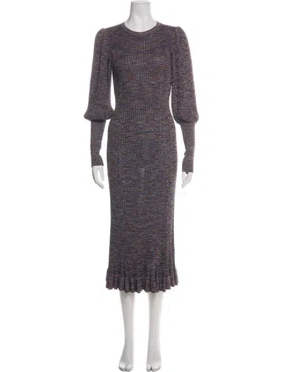 Pre-owned Ulla Johnson Printed Long Dress In Green