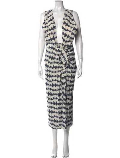 Pre-owned Ulla Johnson Printed Long Dress In Multi