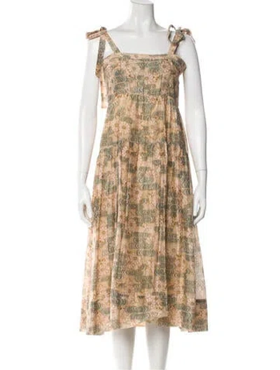 Pre-owned Ulla Johnson Printed Long Dress In Multi
