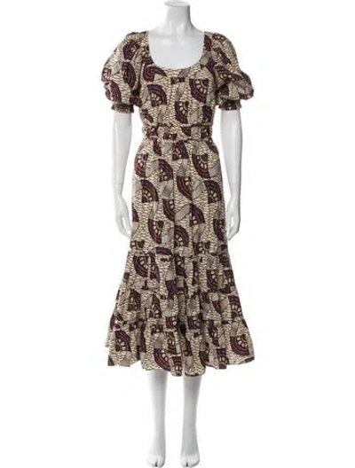 Pre-owned Ulla Johnson Printed Long Dress In Multi