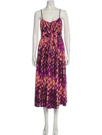 Pre-owned Ulla Johnson Printed Long Dress In Multi