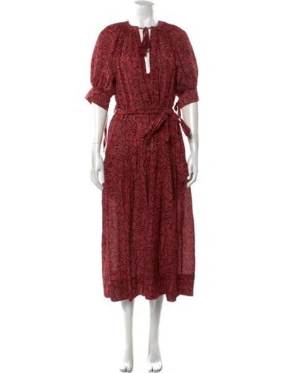 Pre-owned Ulla Johnson Printed Long Dress In Multi