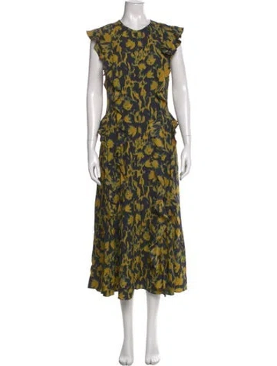 Pre-owned Ulla Johnson Printed Long Dress In Multi