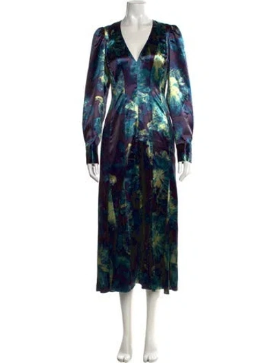 Pre-owned Ulla Johnson Printed Long Dress In Multi