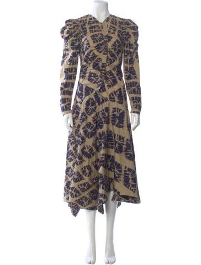 Pre-owned Ulla Johnson Printed Long Dress In Multi