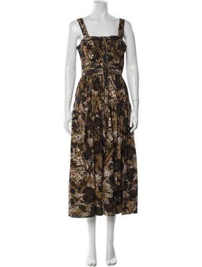 Pre-owned Ulla Johnson Printed Long Dress In Multi