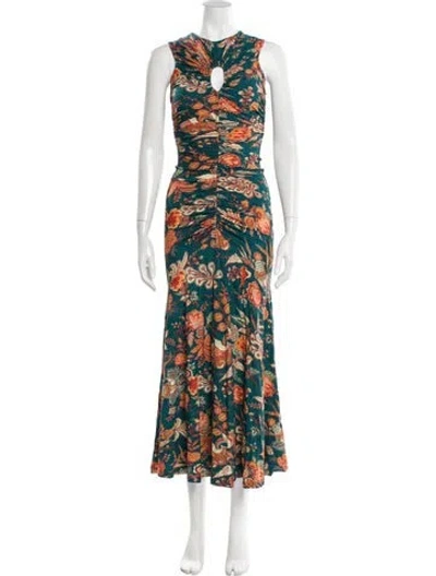 Pre-owned Ulla Johnson Printed Long Dress In Multi