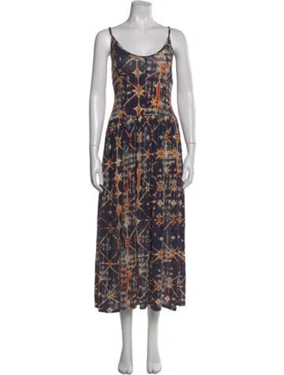 Pre-owned Ulla Johnson Printed Long Dress In Multi