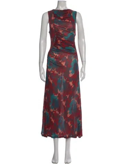 Pre-owned Ulla Johnson Printed Long Dress In Multi