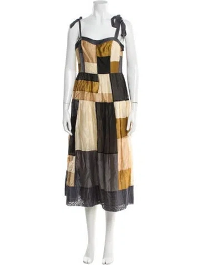 Pre-owned Ulla Johnson Printed Long Dress In Neutral